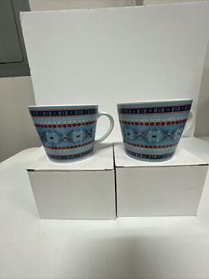 Omni Hotels & Resorts Colab W/ Honey & Hank Mug Set Of 2 fair Isle hot chocolate
