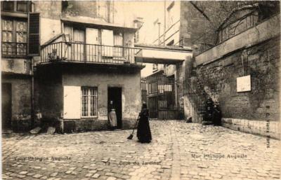CPA AK PARIS 6. Turm und Wand Philippe AuguSte - Cour du Jardinet (535580)