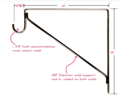 Soporte De Armario Silverline Blanco – 3 Pares (6 Piezas) Para Estantes Y Barras De Armario, Montaje En Pared Resistente