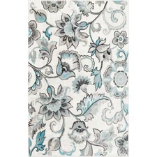 Home Dynamix Area Rug 8' x 10' Machine-Made Classic Floral Boho Odesa Ivory/Aqua