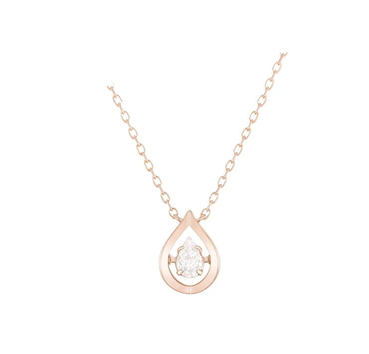 Cadena Chapado en Oro Rosa Blanca Moda Collares y Colgantes