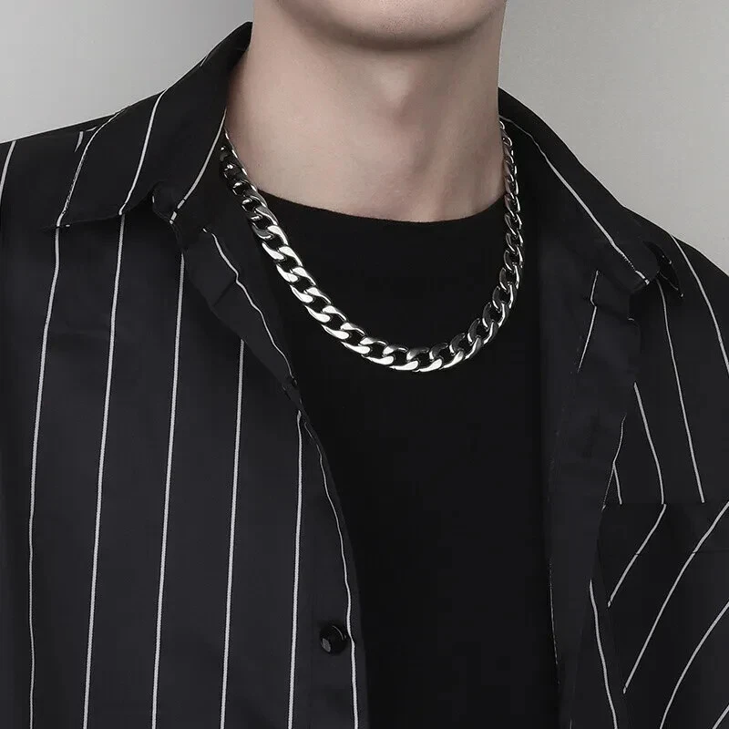 Mens Boys Curb Chain Stainless Steel Silver 3mm-8.0mm Cuban Necklace Men 16-22" - Image 4 of 4