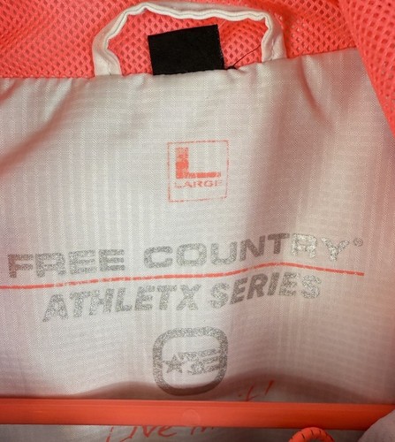 Free Country Athlex wasserdichte Damenjacke gefüttert rosa weiß mit Kapuze Gr. L - Bild 3 von 6