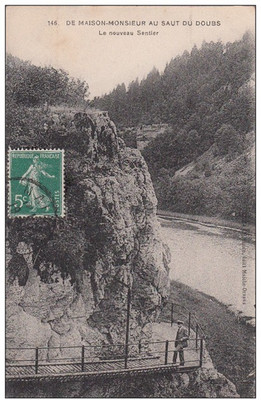 Old postcard - De Maison-Monsieur au Saut du Doubs - Le nouveau sentier