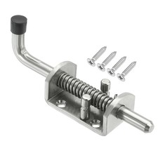 1 Pcs 6.5 x 1.57 Inches Spring Latch Pin with Screws Stainless Steel Silver