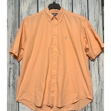 Polo Ralph Lauren Blake Mens XL Peach Orange Short Sleeve Button Down Shirt