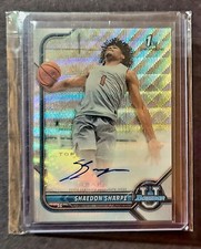2022 Bowman U Shaedon Sharpe Silver Wave RC Auto 1st Bowman BCPA-SS Blazers