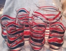 VTG Cracker Barrel Patriotic Pitcher And Tumblers, N.W.T.