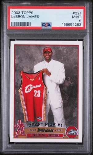 2003 TOPPS #221 LEBRON JAMES ROOKIE RC PSA 9