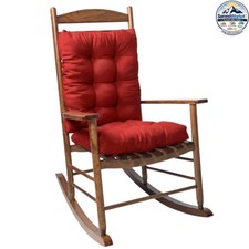 Rocking Chair Cushion Burgundy 17x17x21 in High Back Tufted Non Slip Ties