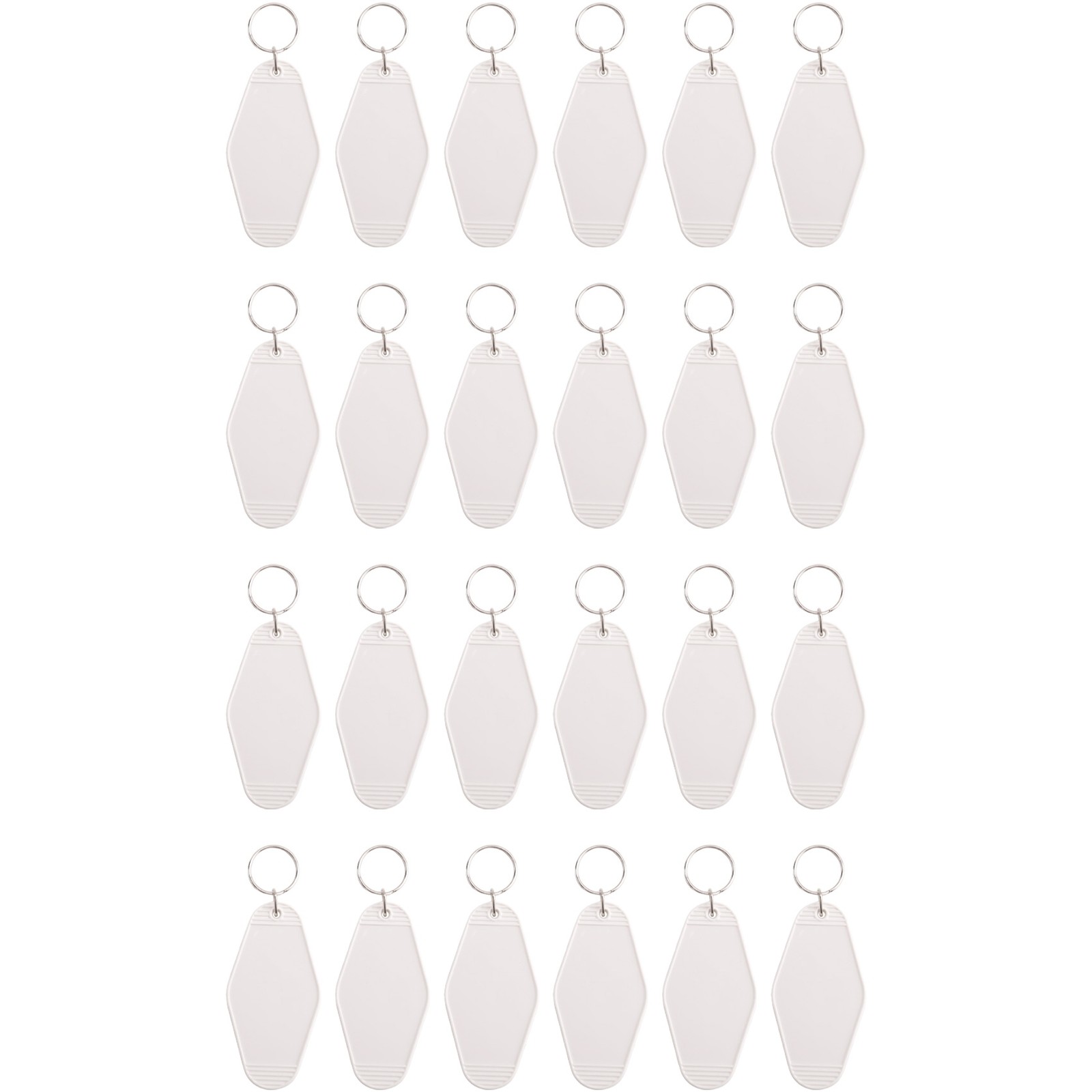 24 Pcs Heat Transfer Blank Keychains Bulk Sublimation (White) M8U23305