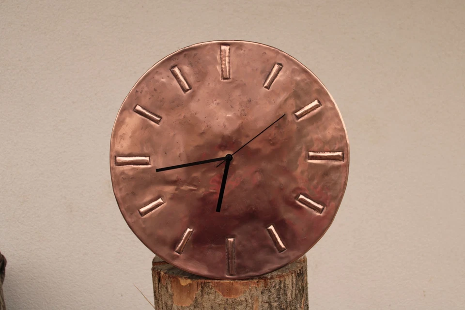 Handmade Copper Wall Clock – Rustic Modern Round Design – 40/60 cm – Unique Piec - Image 2 of 4