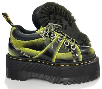 Dr Martens Quad Max Platform Boots Shoes Yellow Black Womens 6 - 9