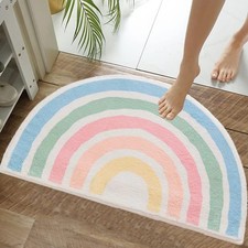 Cute Rainbow Sugar Colors Bathroom Rugs Non-Slip Washable Absorbent Plush