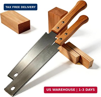 Japanese Hand Saw 2 Pack ，6 Inch Double-Edged Pull Saw with 14/17 TPI SK5 Steel