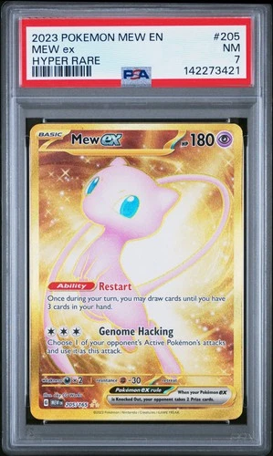 2023 POKEMON MEW EN-151 HYPER RARE #205 MEW EX PSA 7