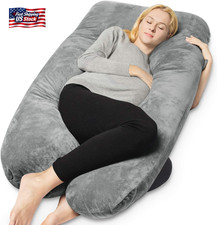 QUEEN ROSE Pregnancy Pillows, U Shaped Full Body Pillow for Sleeping Support, 55