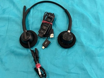 Plantronics Encore Pro HW520 Headset + Poly DA85-M USB-A/C Adapter