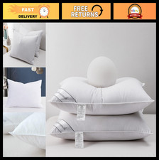 Set of 2 Natural Goose Down Feather Hotel Pillows - Soft Cotton, 20x26in, Idea