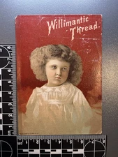 Antique Victorian Trade Card Willimantic Thread M. Stambaugh St. Clairsville PA 