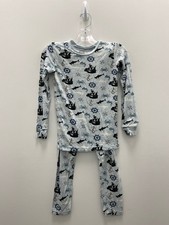 SIZE 8 Powder Blue Blue/Black Pirates Boy's Pajamas