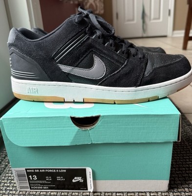 Nike SB Air Force 2 Low Black-Gunsmoke- White AO0300-001 Size 13 VNDS