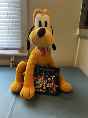 Disney Autograph Book with Character Signatures & Pluto Plush - Disneyland