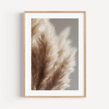 Neutral Pampas Grass Wall Art Poster A4–A1 Unframed Minimal Boho Home Decor