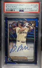 2024 Bowman Draft Blake Burke Blue Wave Refractor Auto /150 #CPA-BB Milwaukee RC