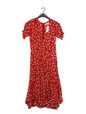 Faithfull The Brand A-Line Midi Dress UK8 in Red