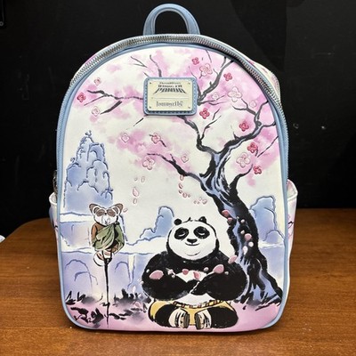 Loungefly DreamWorks Kung Fu Panda Po & Master Shifu Cherry Blossom Backpack New