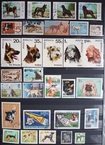 DOGS. HUNTING DOGS. WORKING DOGS. TOY DOGS. 85 STAMPS. LOT IN GERMANY