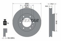 2X Textar 92253403 Bremsscheibe FüR Ford Mazda Ford Asia/Oceania
