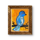 Bluebird On Branch Colorful Neo Expressionist Original Wall Art Canvas. — photo 5