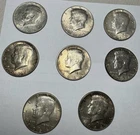 Lot of 8 – 1964 Kennedy Half Dollars – 90% Silver – Circulated