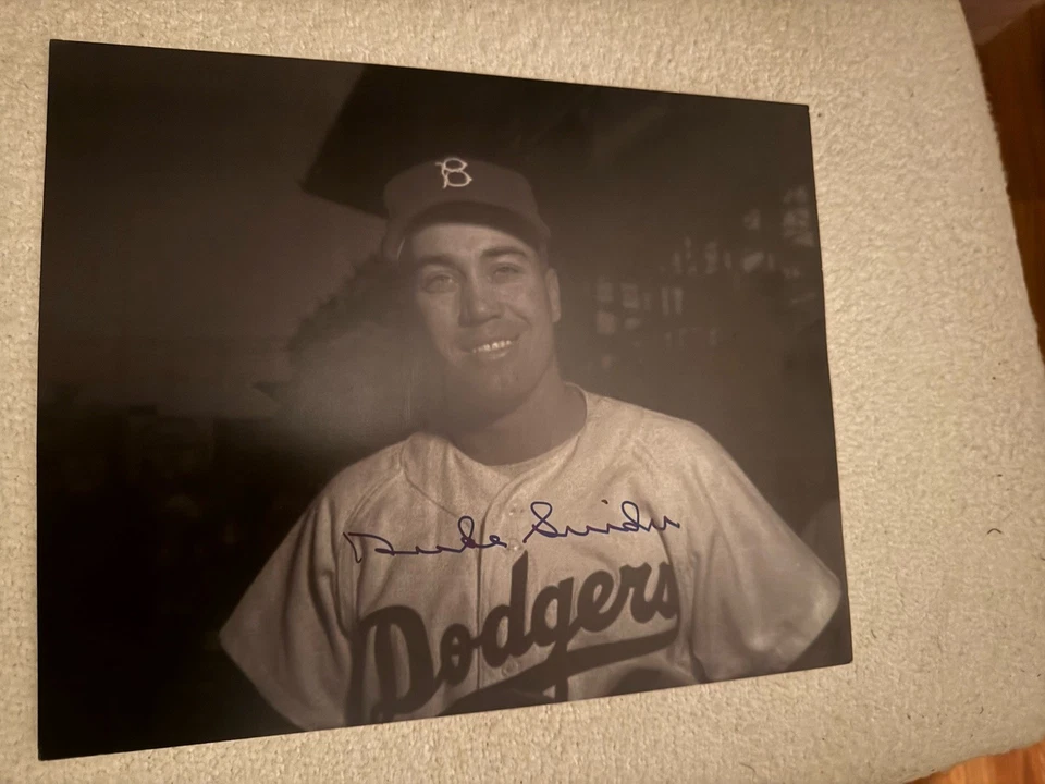 Brooklyn Dodgers Hall Of Fame Duke Snyder Signed 8 X 10 Vintage Starting $.99 - Image 2 of 3