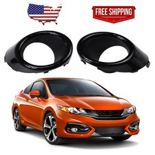 Pair Front Driver Passenger Side Fog Light Cover Trim For Honda Civic Si 2013-15