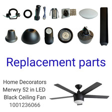 Home Decorators Merwry 52 in LED Black Ceiling Fan Replacement Parts 1001236066