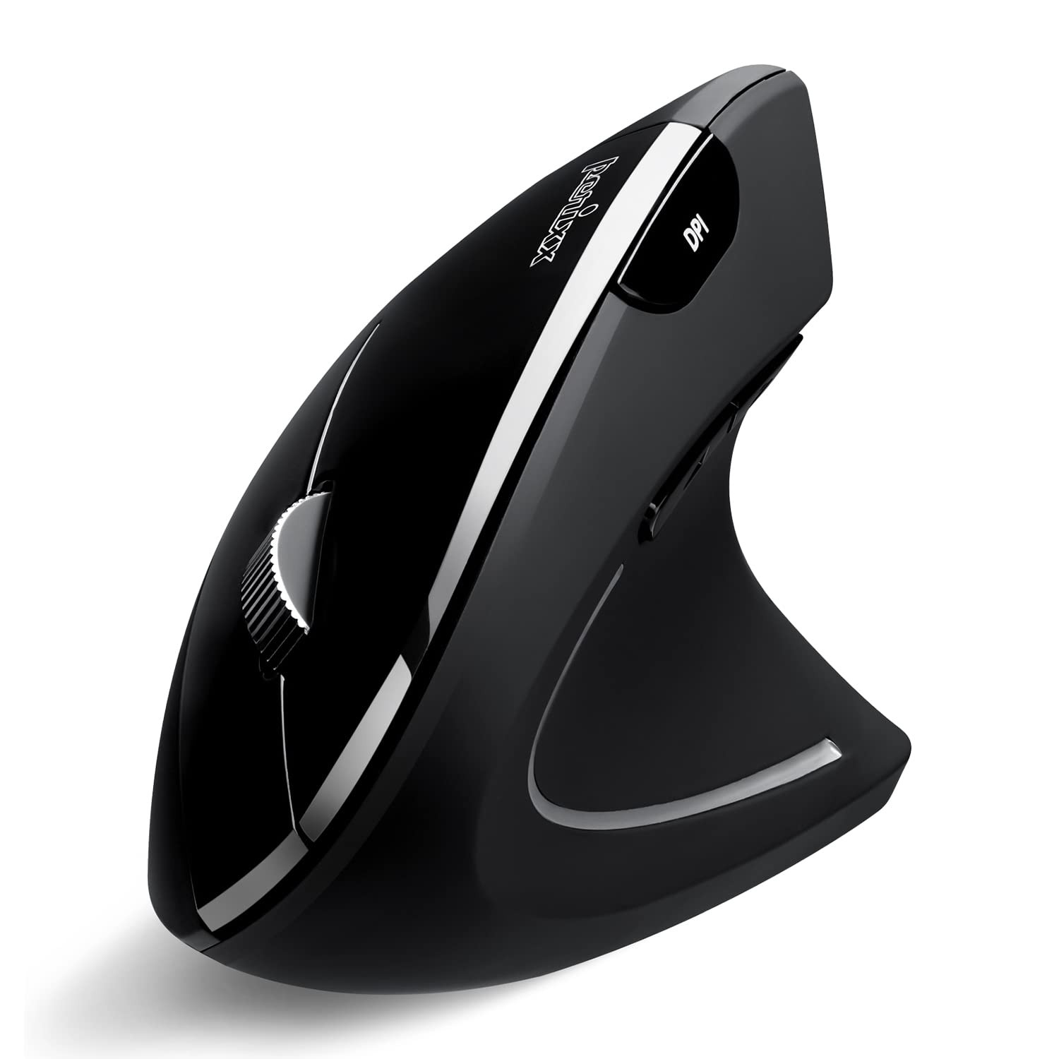 PERIMICE-813B Bluetooth Vertical Mouse - Wireless 3-in-1 Multi-Device Technol...