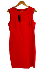 NWT Talbots Dress 12 Petite True Red Stretch Sleeveless Sheath Cocktail Party