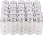 Maxmau 100 10Ml Vials Small Mini Tiny Glass Bottles Clear Empty Jars with Alumin