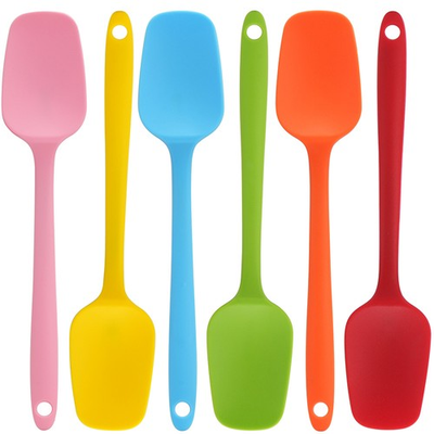 #ad #ad 6PCS Silicone Spatulas Set Heat Resistant Spatula Baking Mixing Tool Multicolor $7.59