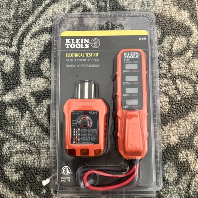 Klein Tools ET45VP AC/DC Voltage and GFCI Receptacle Outlet Test Kit RT210 NEW