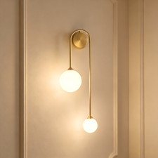 LED Modern Vanity Lighting Wall Sconce Light 2 Lights Glass Wall Lamp Fixture