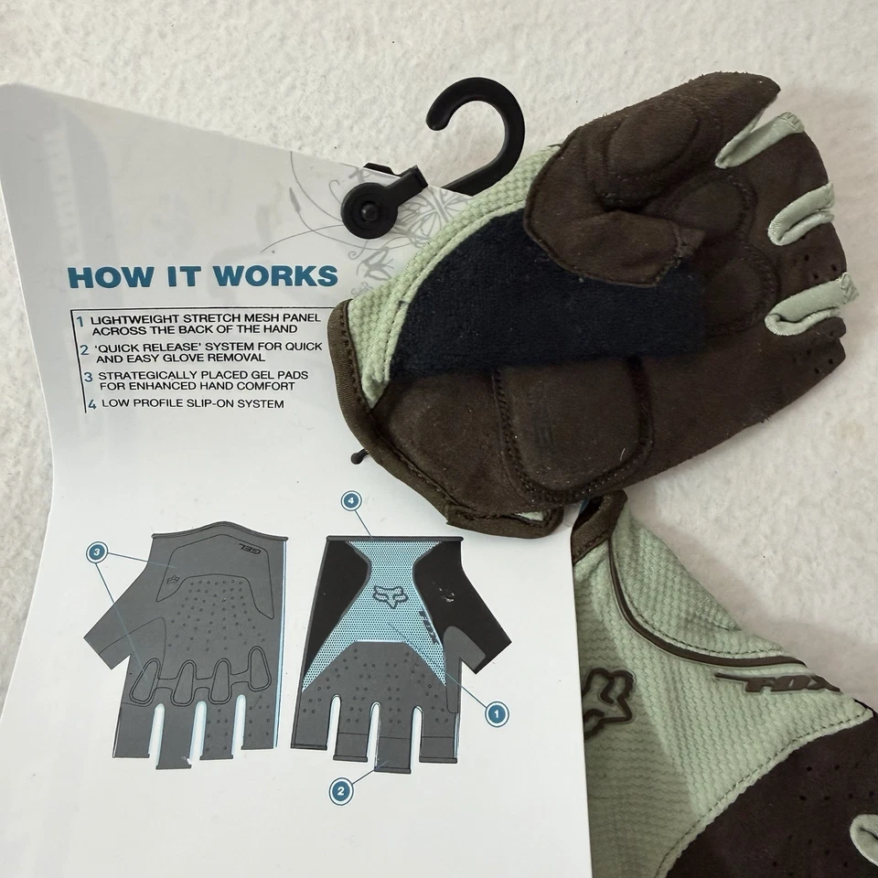 Fox Racing Women's Gel Gloves MX/Motocross Off-road Riding Dirt Bike Small Green - Image 4 of 4