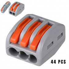 44PCS Lever Wire Connectors Kit Quick Splice Compact Terminal Nuts 28-12AWG