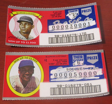 14135 1996 ILLINOIS LOTTERY TICKETS CHICAGO CUBS ERNIE BANKS BILLY WILLIAMS