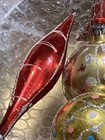 VTG Giltter Mercury Glass Christmas Mixed Ornaments Round Tear Drop Lot Of 6 — photo 5