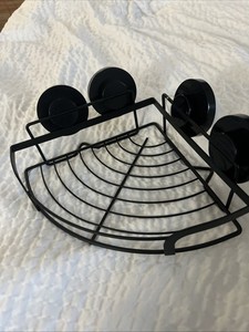Shower Corner Shelf for Bathroom Black Basket Leverloc