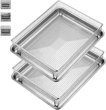 2Pack Air Fryer Accessories Basket and Tray for Cuisinart TOA-60 TOA-65 TOA-70 T